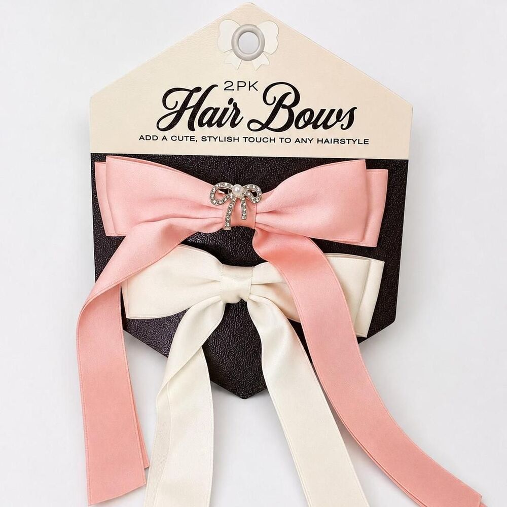 Women's 2PC COQUETTE BOWS multi Hair-accessories clip on